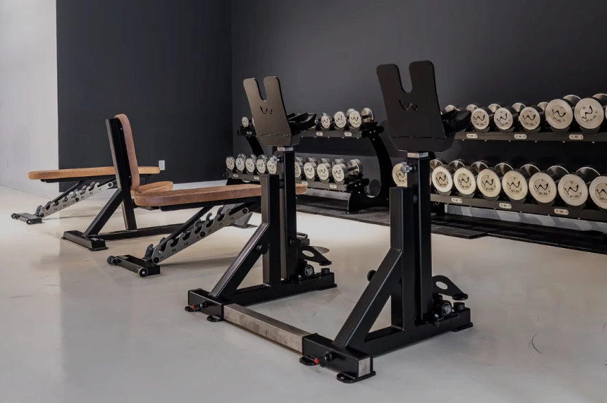 weights and workout benches